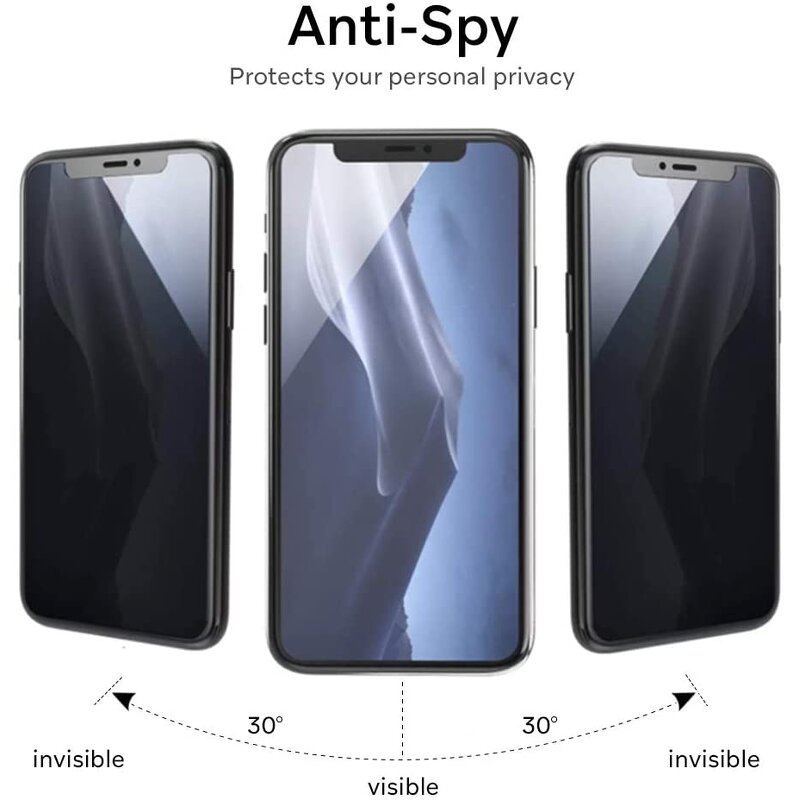 Screen Protector - Manufacturer XOWO 9H 0.33mm Anti-Spy Privacy iPhone14/13/12 Samsung