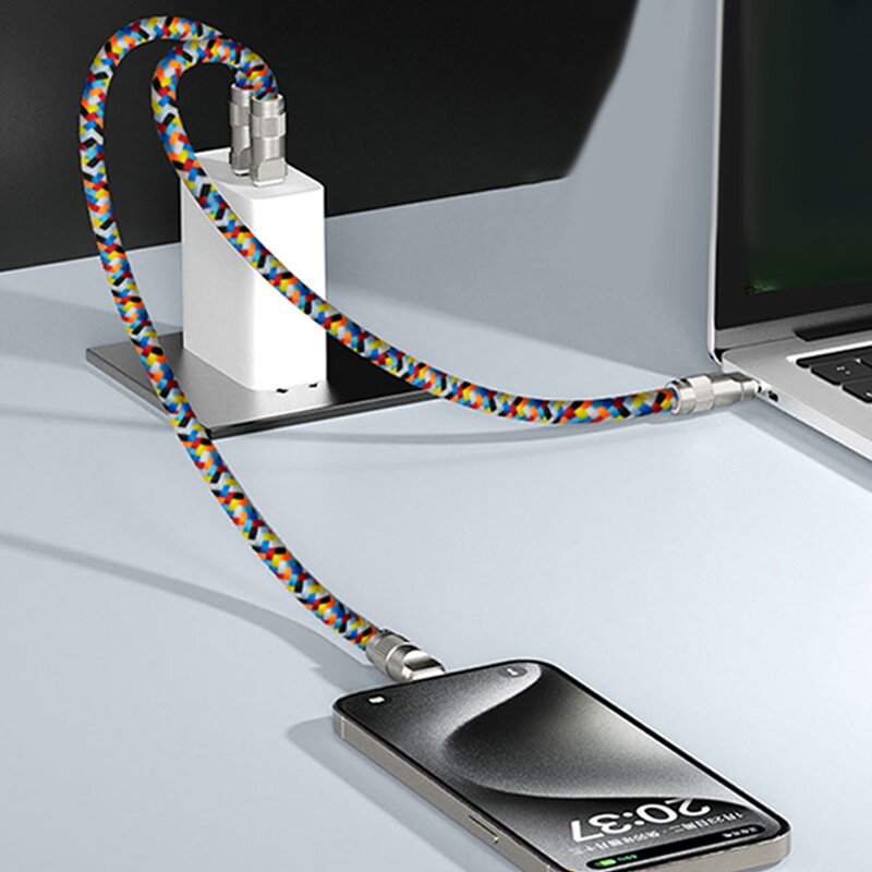 Charging Cable - Manufacturer 2-in-1 PD 60W Nylon Wrist Neck Strap Charging Data Rope