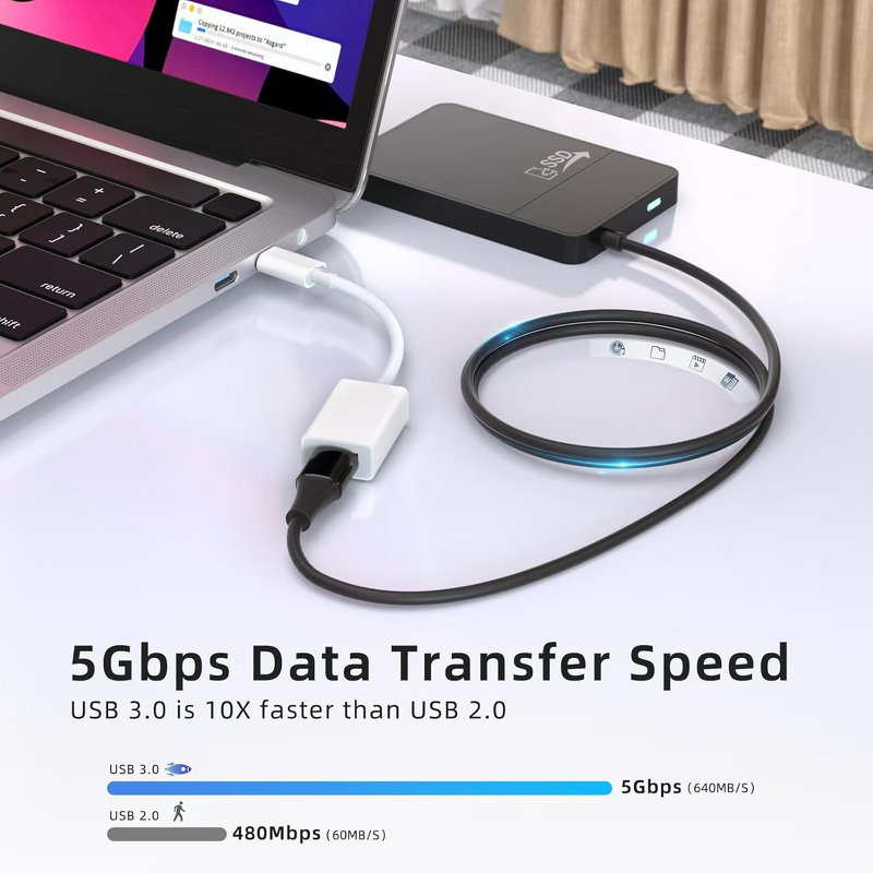 USB C Adapter - Manufacturer 3.0 OTG Male-Female Cable MacBook iPhone16 Pro Max Galaxy S24