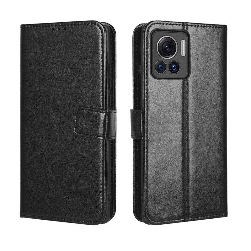 Leather Case - Manufacturer Crazy Horse Grain PU TPU Flip Card Insert Motorola Edge 30 iPhone