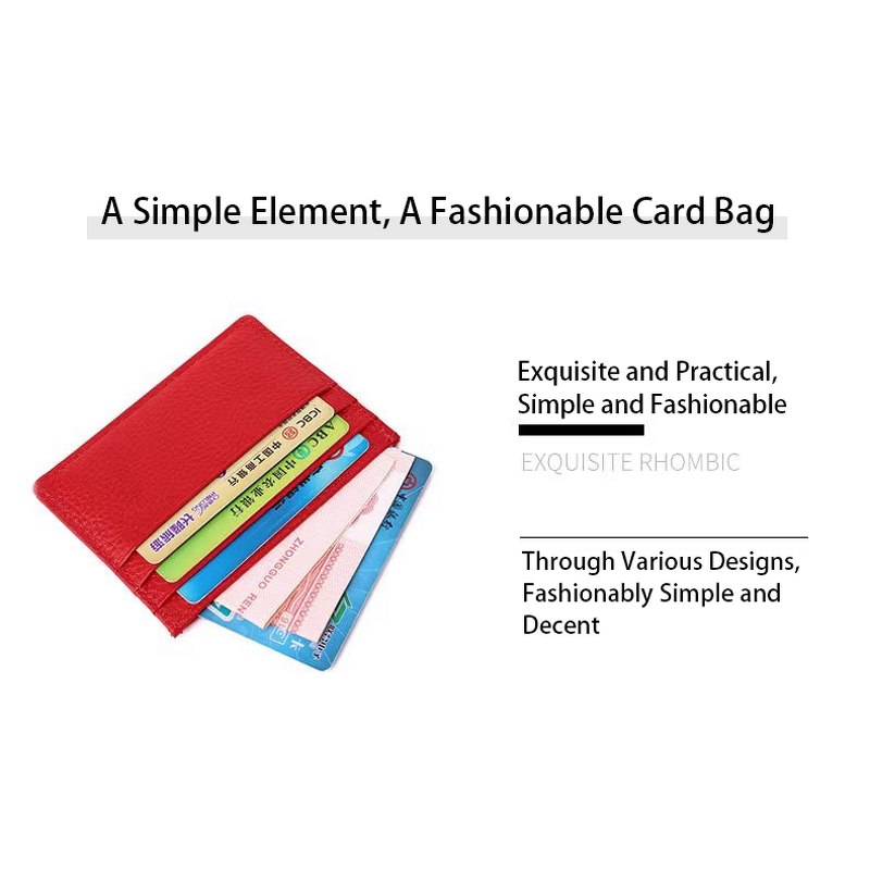 Card Holder - Manufacturer Minimalist Genuine Cowhide Leather Credit ID Passport Holder