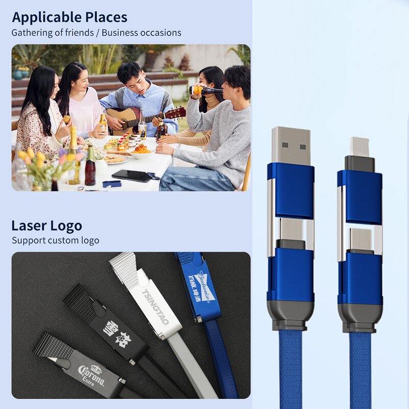 Cable - Manufacturer Aluminium 4 in 1 USB Type-C Bottle Opener Corkscrew Samsung iPhone
