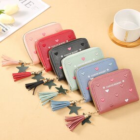 Coin Purse - Manufacturer Mini PU Lychee Pattern Card Holder Wallet Handbag for Women