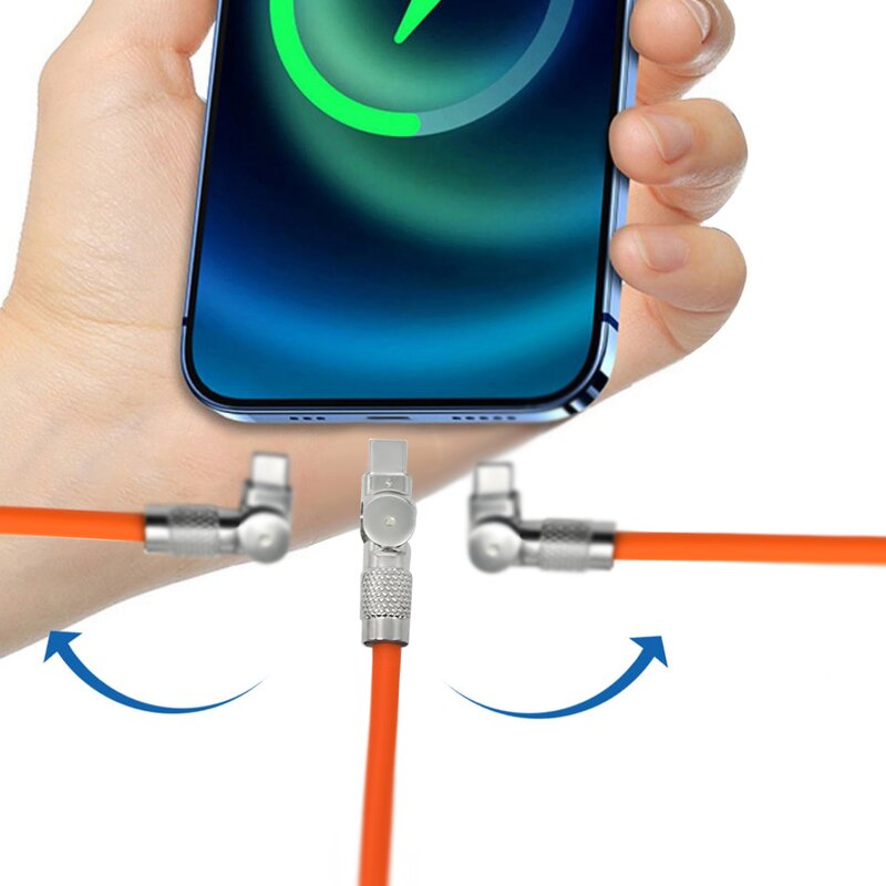 USB Cable - Manufacturer 180° Rotatable LED 1M USB-A to USB-C Fast Charging iPhone