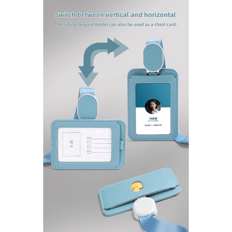 Lanyard - Manufacturer Custom Retractable PU Leather ID Card Name Badge Office Business