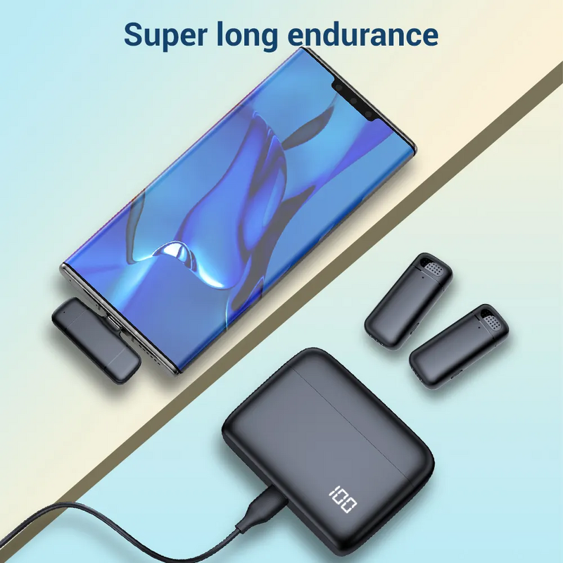 Lavalier Mic - Manufacturer Wireless iPhone iPad Android 80h Noise Cancellation 164ft