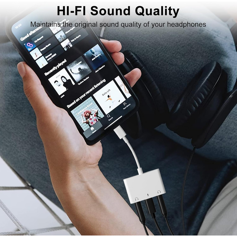 Audio Adapter - Manufacturer Dual 3.5mm 3-in-1 iPhone14/13/12/11 Laptop Charging Splitter