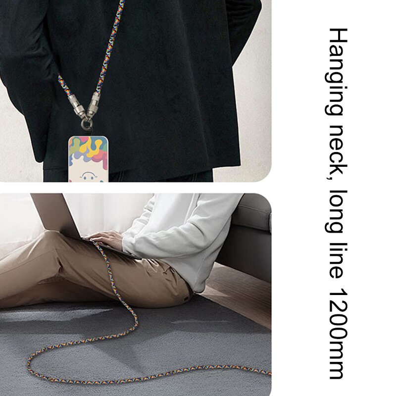 Charging Cable - Manufacturer 2-in-1 PD 60W Nylon Wrist Neck Strap Charging Data Rope