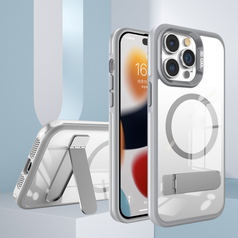 Phone Case - Manufacturer Shockproof Magnetic Wireless Charging TPU Metal Holder iPhone16 Pro Max