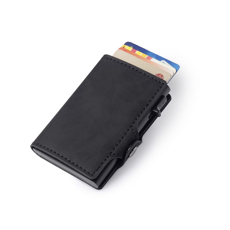 Card Holder - Manufacturer Men's Aluminium RFID Blocking Auto Pop Anti-Theft PU Wallet
