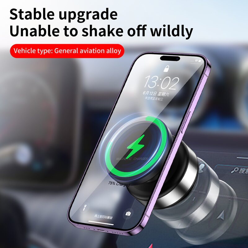 Car Phone Holder - Manufacturer 360° Magnetic Wireless Charger Electric Vacuum Suction Cup