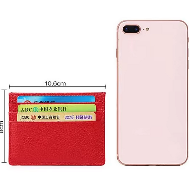 Card Holder - Manufacturer Minimalist Genuine Cowhide Leather Credit ID Passport Holder