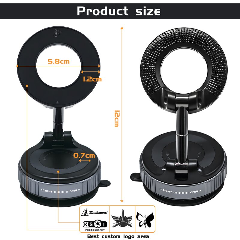 Phone Holder - Manufacturer K007 Magnetic Retractable Double-Sided Vacuum Suction Desk Bed