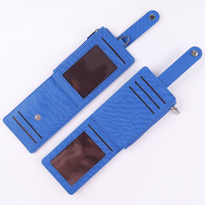 Card Holder - Manufacturer Foldable PU Leather Zipper Coin Purse Key Ring Neck Strap