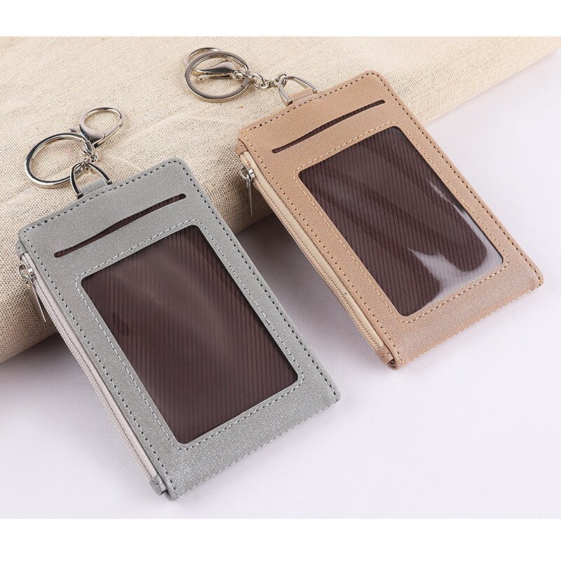 Card Holder - Manufacturer Foldable PU Leather Zipper Coin Purse Key Ring Neck Strap