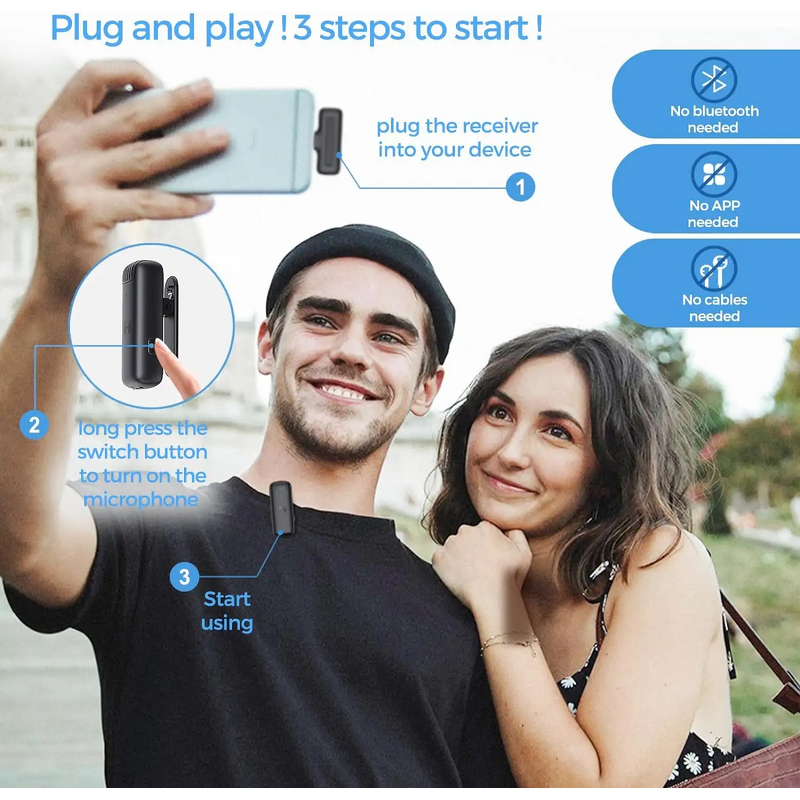 Lavalier Mic - Manufacturer 2.4GHz Type-C Metal Lapel Android TikTok Live Stream