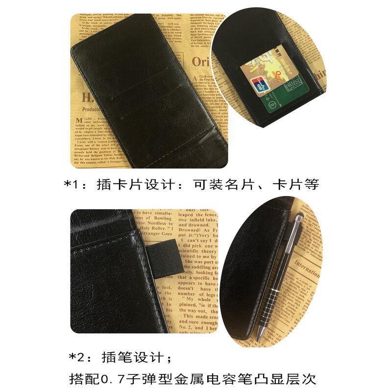 Notebook - Manufacturer Portable Mini PU With Pen Business School Card Holder Men Women
