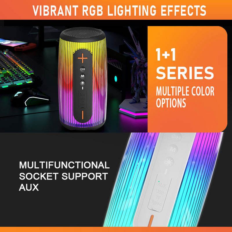 BT Speaker - Manufacturer Portable 5.3 3D Surround 24H IPX4 Waterproof RGB TWS LED