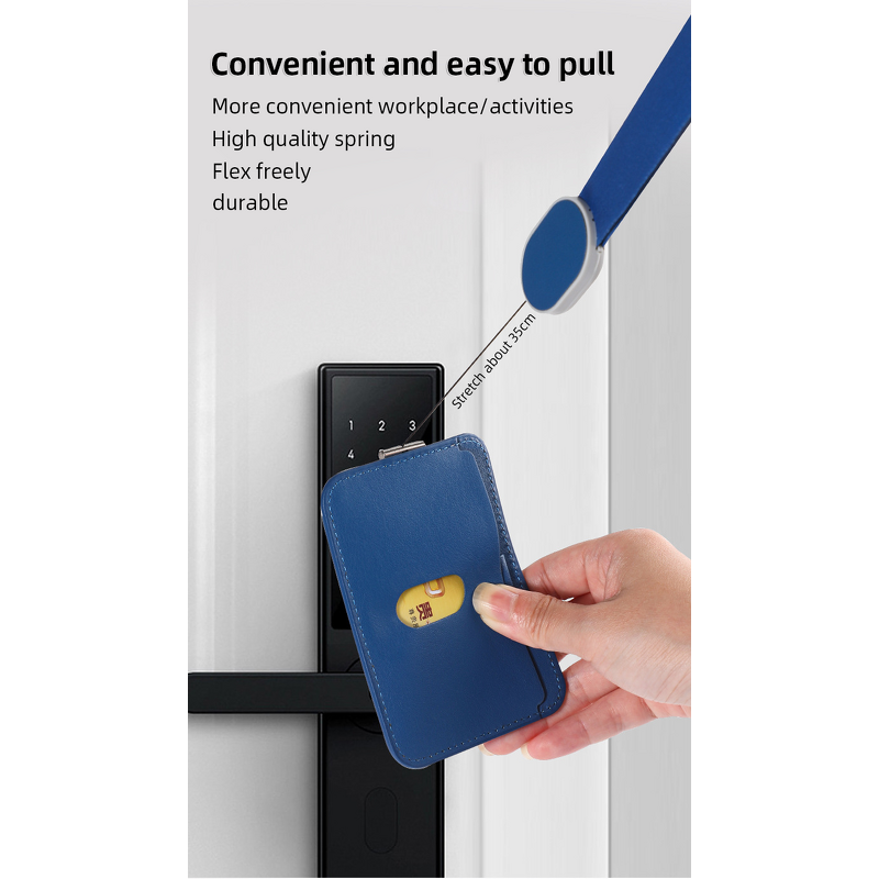 Lanyard - Manufacturer Custom Retractable PU Leather ID Card Name Badge Office Business