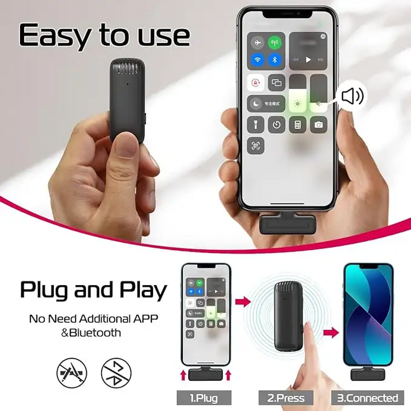 Lavalier Mic - Manufacturer 2.4GHz Type-C Metal Lapel Android TikTok Live Stream