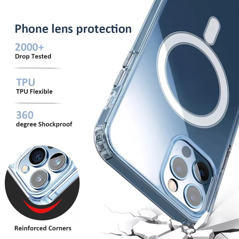 Phone Case - Manufacturer Magnetic Transparent Shockproof Wireless Charging iPhone16e Pro Max