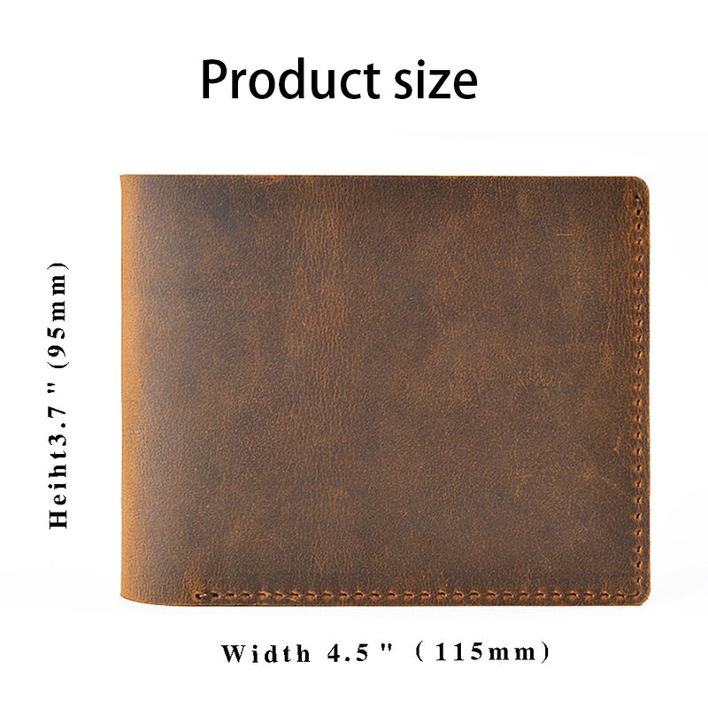 Men's Wallet - Manufacturer Genuine Leather Minimalist Handmade Vintage Slim Bifold