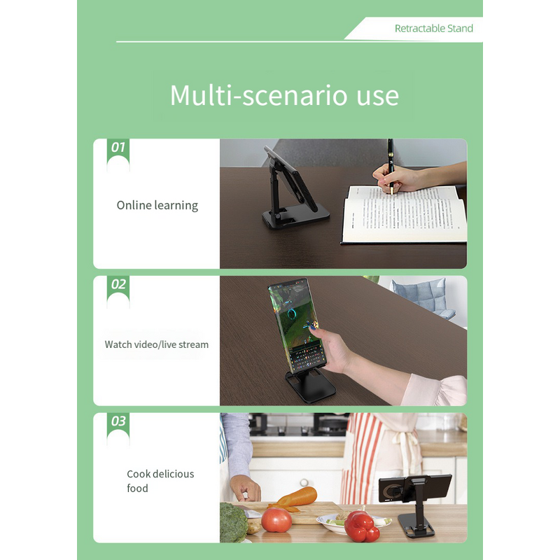 Phone Stand - Manufacturer Custom Logo Anti-Shake Foldable Desktop Phone/Tablet Promotion