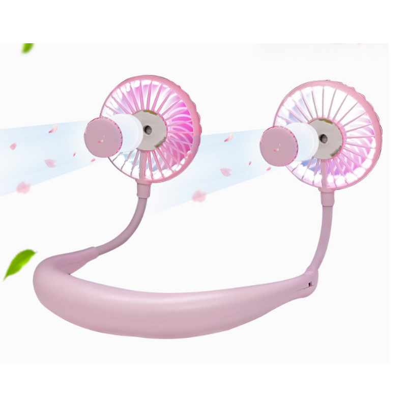Neck Fan - Manufacturer Dual-Wearable Hanging LED Light Rechargeable 3-Speed Sports Travel