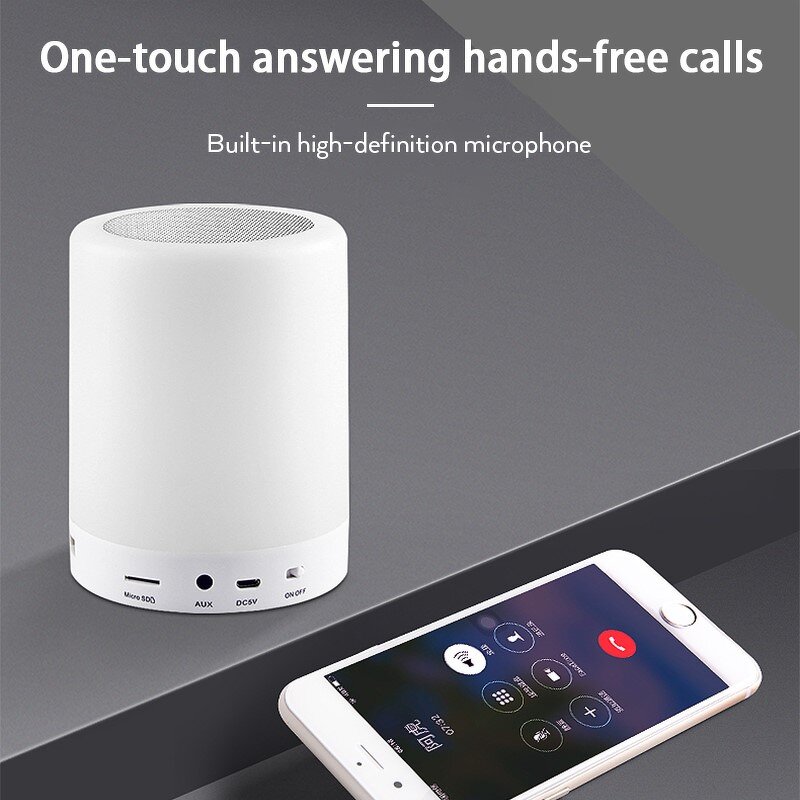 BT Speaker Manufacturer - Portable Smart Touch with LED Colorful Night Light