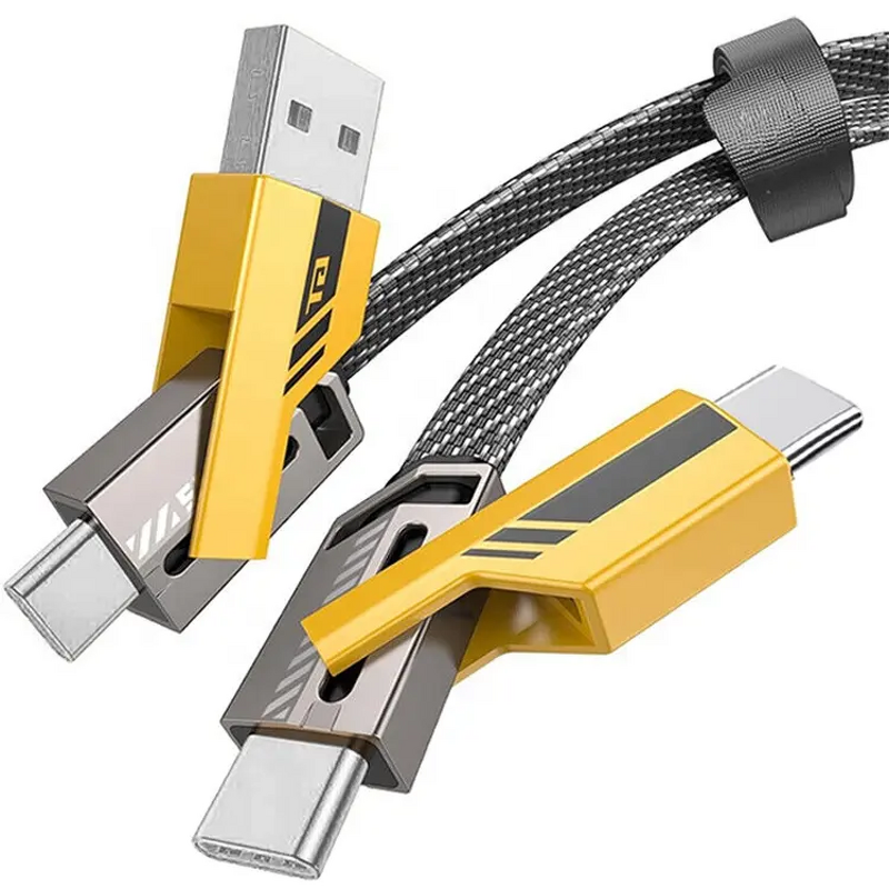 USB Cable Manufacturer - 4 in 1 PD 65W Aluminum Alloy Type C to USB C