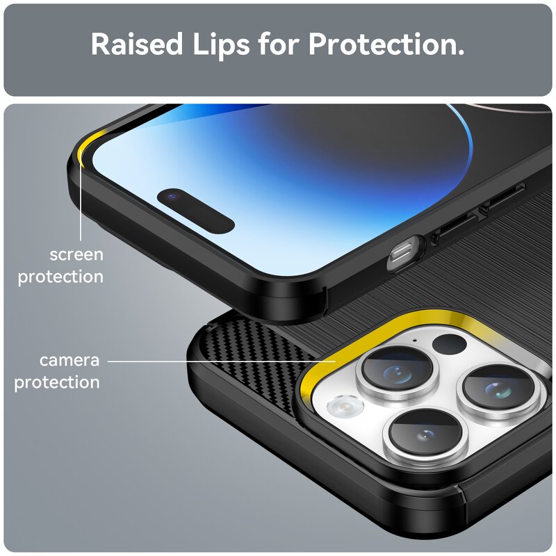 Phone Case Manufacturer - Fashion Carbon Fiber Shockproof Soft TPU Back