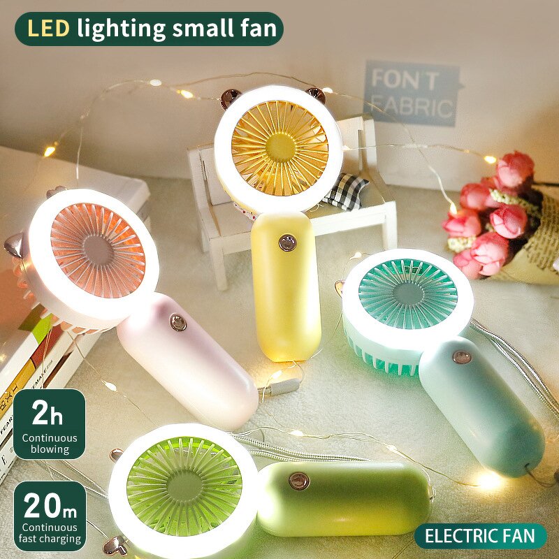 Hand Fan Manufacturer - Mini USB Rechargeable with Night Light Wrist Hanging