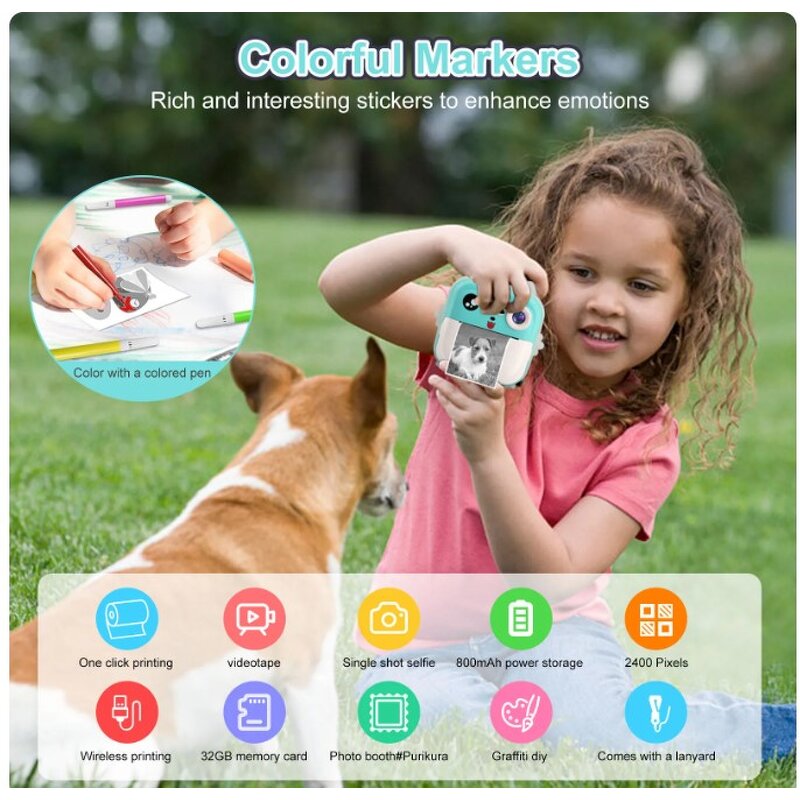 Instant Camera Manufacturer - for Kids Dual Lens 1080P Thermal Printer
