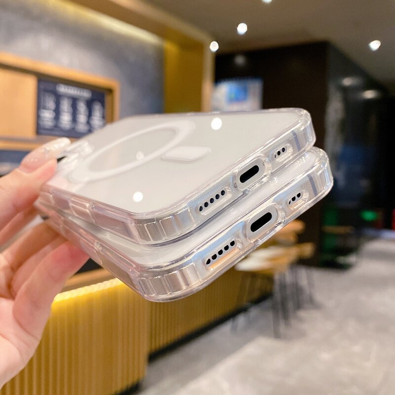 Phone Case Manufacturer - TPU+PC Anti-Yellow Shockproof Clear Magnetic Charging
