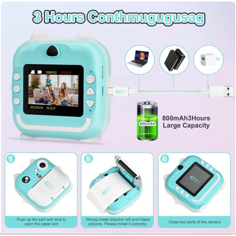 Instant Camera Manufacturer - for Kids Dual Lens 1080P Thermal Printer