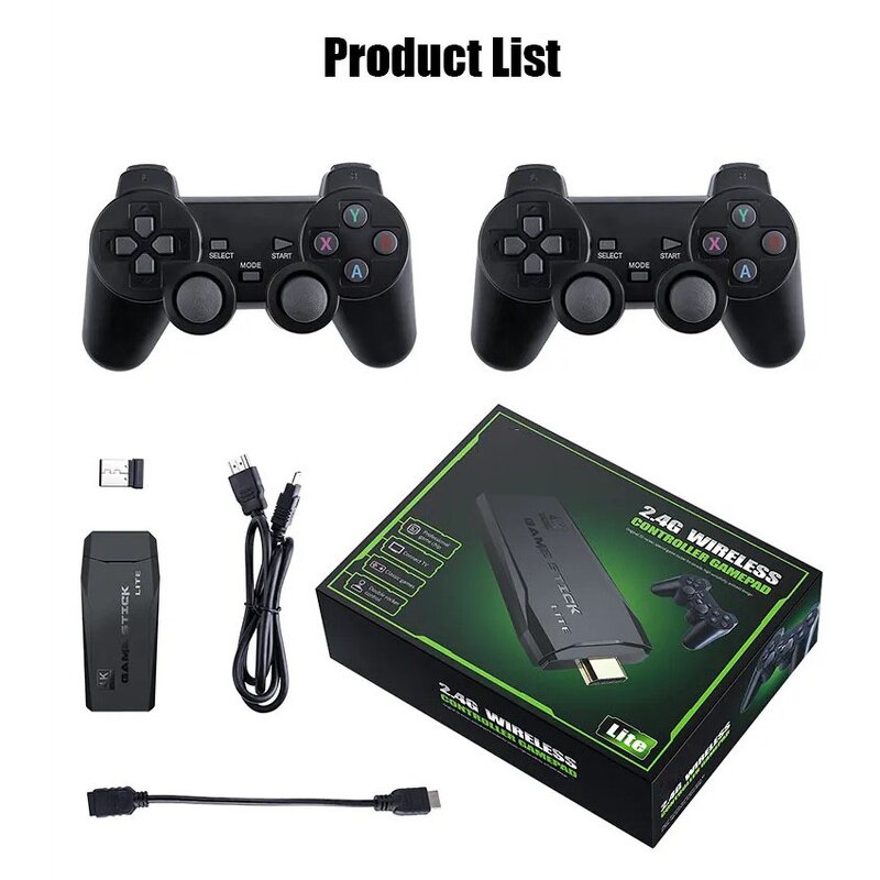 Game Stick Manufacturer - M8 Portable 4k with 2 Wireless Gamepad 20000 Games