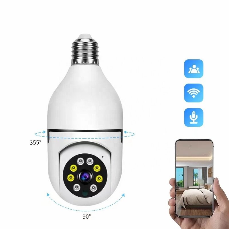 Network Camera Manufacturer - OEM 2MP PTZ Wireless Wifi Bulb 360 Panoramic