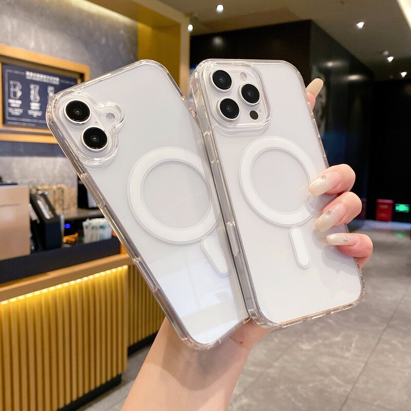 Phone Case Manufacturer - TPU+PC Anti-Yellow Shockproof Clear Magnetic Charging