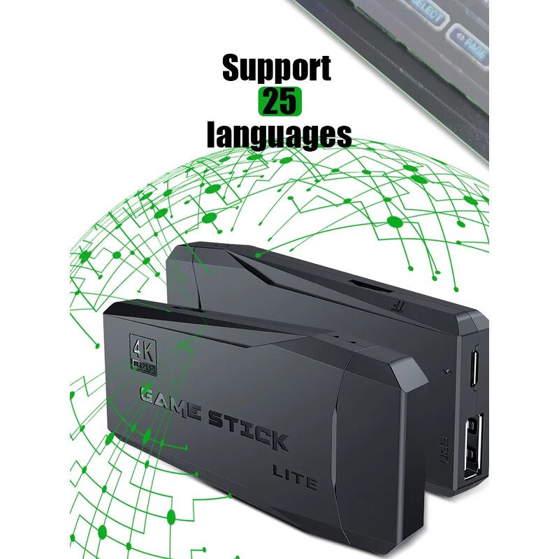 Game Stick Manufacturer - M8 Portable 4k with 2 Wireless Gamepad 20000 Games