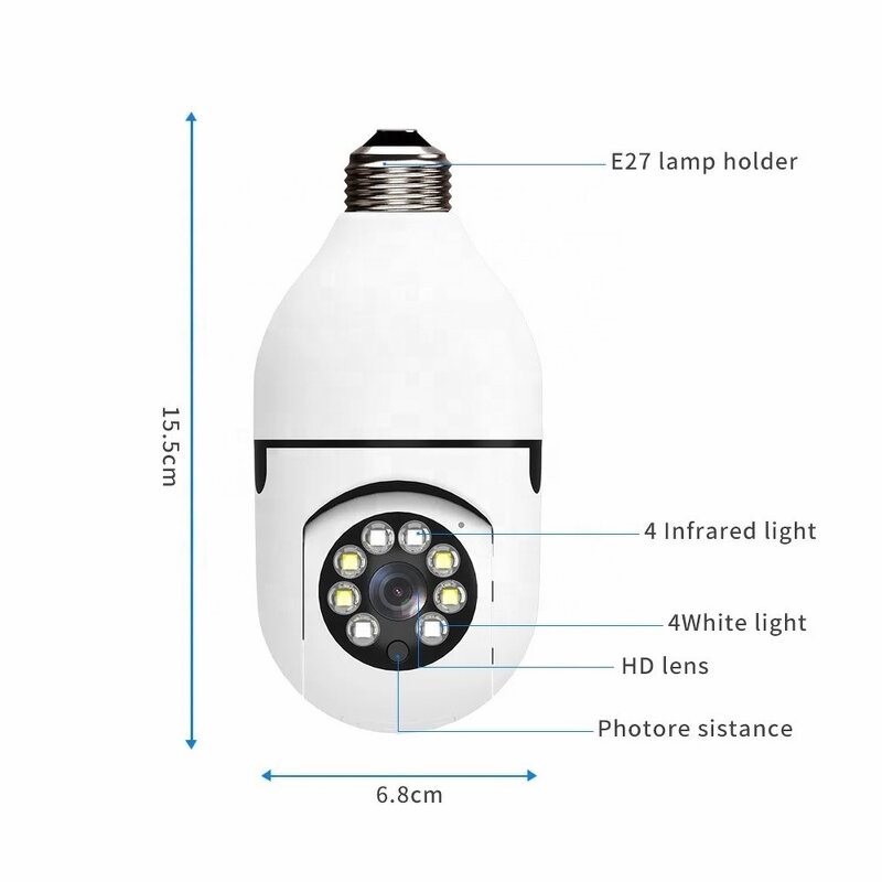 Network Camera Manufacturer - OEM 2MP PTZ Wireless Wifi Bulb 360 Panoramic