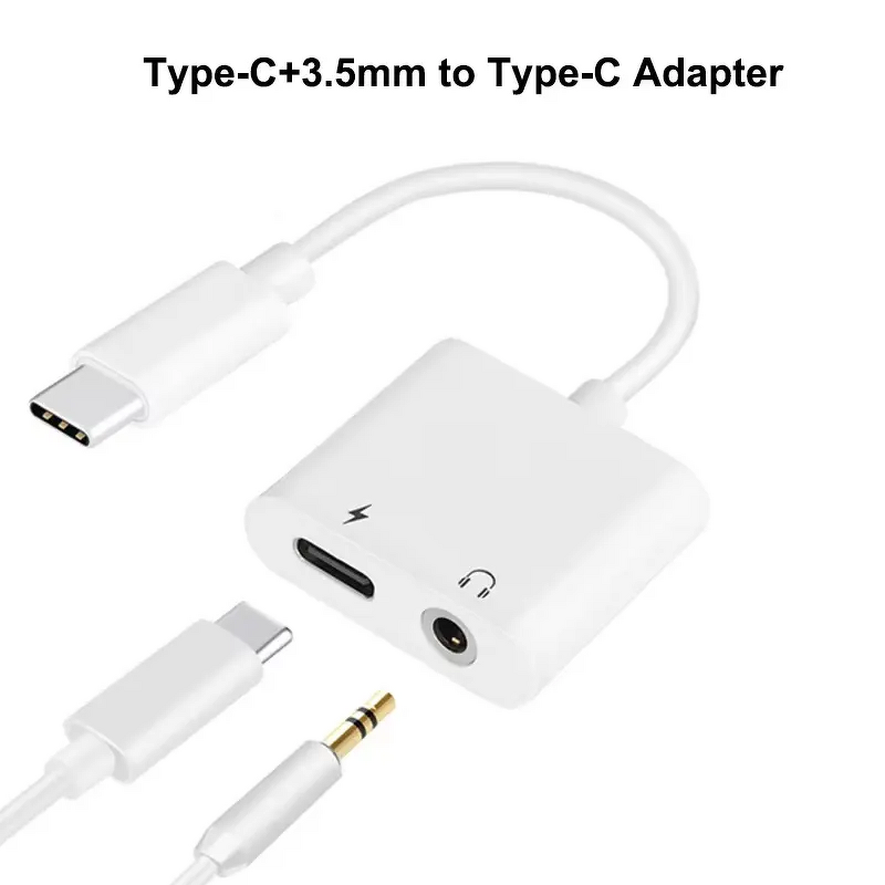 Audio Adapter Cable Manufacturer - 2-in-1 Type-C to 3.5mm Aux