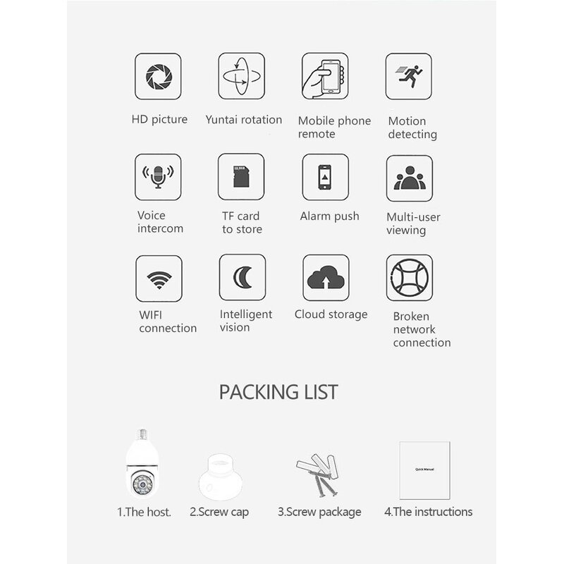 Light Bulb Camera Manufacturer - E27 Night Vision Wireless 5G /2.4G Wi Fi