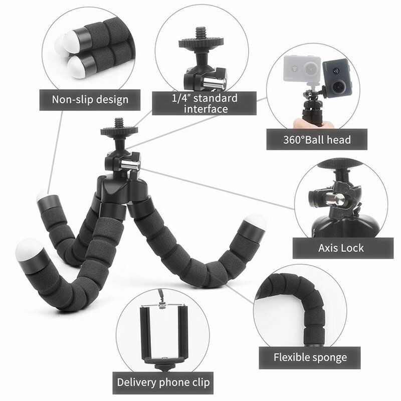 Camera Phone Holder Manufacturer - With Wireless Remote Sponge Octopus