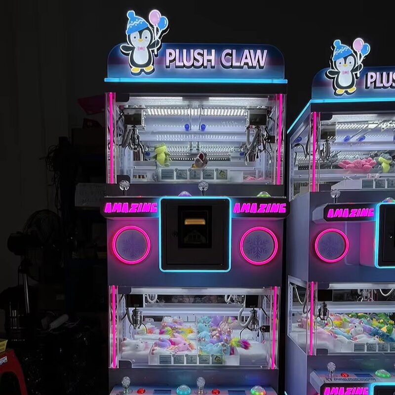 Claw Machine Manufacturer - Premium Plastic Four-Person with Neon Lights