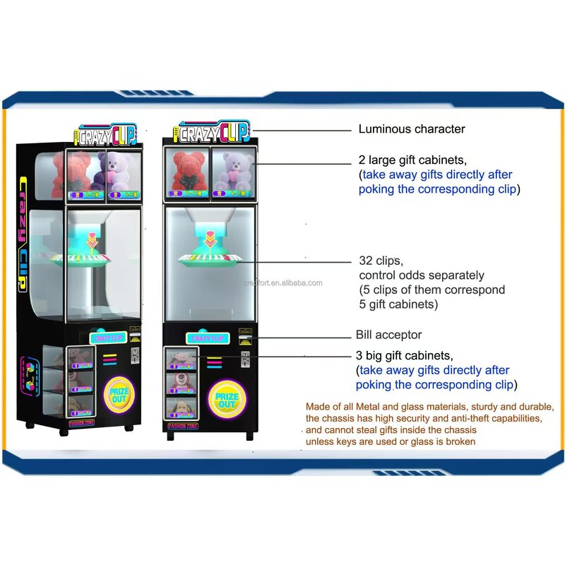 Claw Crane Machine Manufacturer - Coin-Operated with Plush Doll & Blind Box