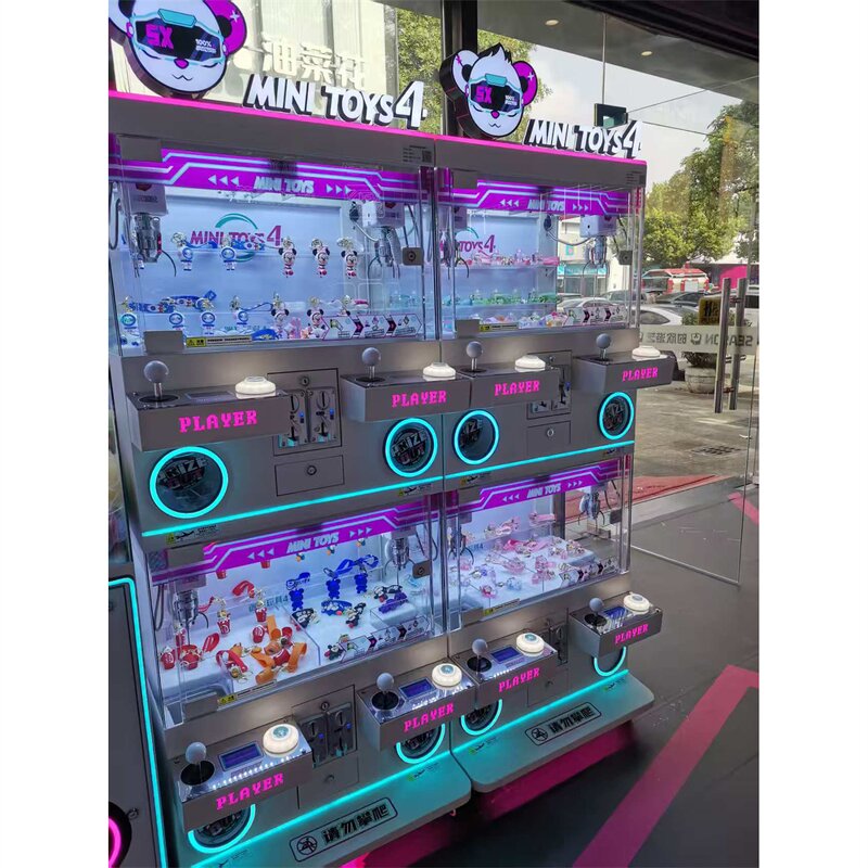 Arcade Game Console Manufacturer - 4-Player Crane Claw Multi-Color Coin Operated