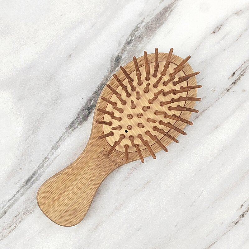 Hairbrush - Manufacturer Hot Selling Oval Paddle Bamboo Scalp Massage Cushion Natural