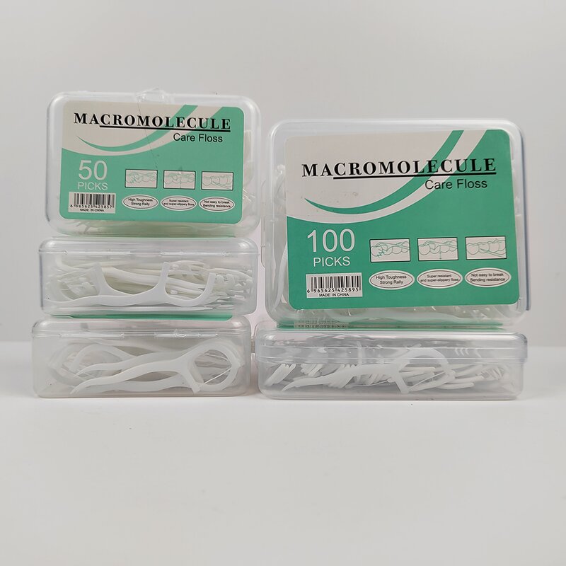 Floss Picks - Manufacturer 50Count Orthodontic Braces Biodegradable Dental Mint