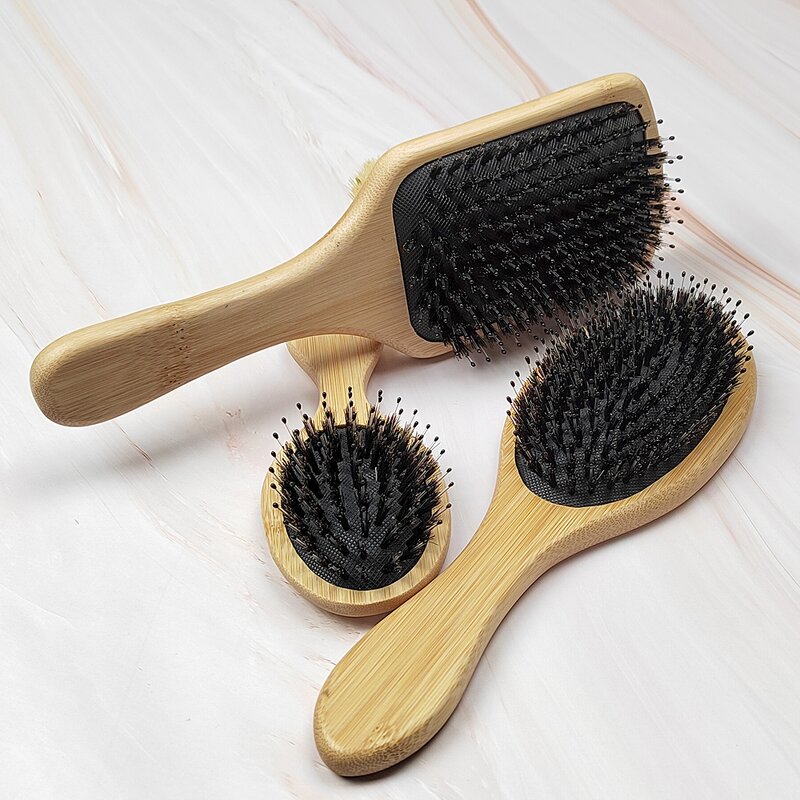 Hairbrush - Manufacturer Eco Bamboo Boar Bristles Growth Styling Scalp Massage Comb
