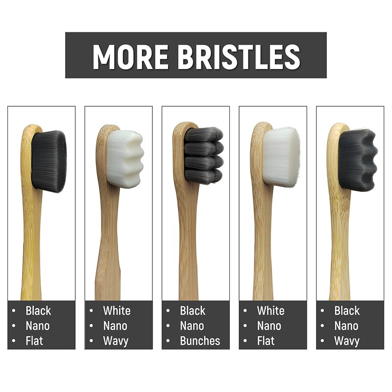 Toothbrush - Manufacturer Bamboo Soft Nano Bristles Flat Straight Handle Eco-Friendly